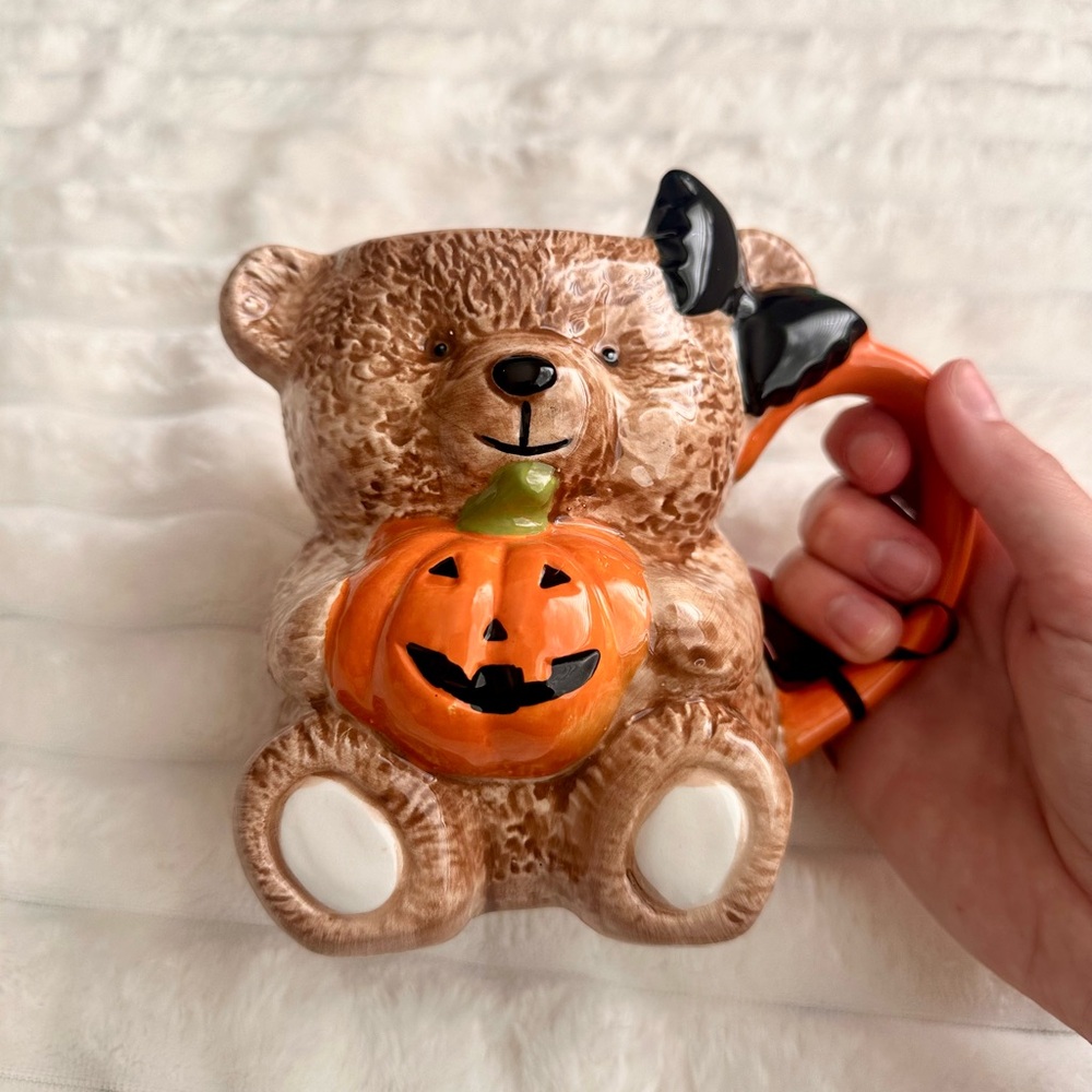 Teddy Bear Halloween Mug - Brown and Orange Marshalls